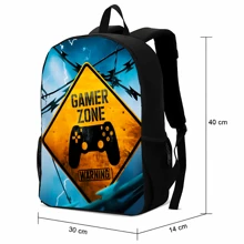 Kids School Backpack Back To School Bags Gamer Zone Boys Back To School Spacious - Black - View 2