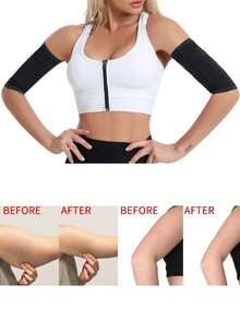 1 Pair Adjustable Arm Training Sleeves, Unisex Arm Shaping Sweat Band, Fitness Yoga Workout Compression Arm Slimming Band - Multicolor - View 10