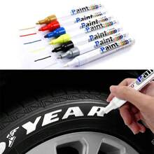 Rotulador boligrafo marcador para rueda neumático de coche pintura permanente resistente al agua graffiti 1 pza - Blanco - Ver 3