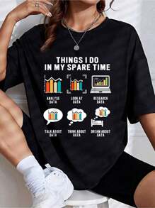 Data Analyst Statistic Scientist Funny Data Engineer Nerd T-Shirt - Black - View 1