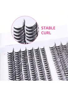 ARISON 12 Rows 30D+40D 240 Clusters DIY False Lashes Natural Look Eyelashes Extension Supplies Fluffy Soft And Light DIY At Home - Black - View 3
