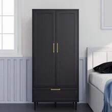 Wardrobe Closet With Drawer, Armoires And Wardrobes With Shelves And Hanging Rail,Freestanding Wooden Wardrobe Cabinet For Bedroom - 白色 - 查看 6