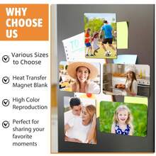 10 piezas de plantillas en blanco para imanes de sublimación, imanes de refrigerador en blanco sublimables para imprimir fotos personalizadas, productos en blanco para imanes magnéticos de sublimación para manualidades de plancha de transferencia de calor, decoración de cocina, microondas, oficina y pared - Blanco - Ver 3