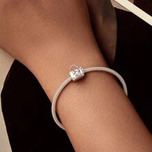 bamoer 1 PC 925 Sterling Silver Tree Of Life Heart Charm Bead Hollowed Church Dancing Pendant Fit Women DIY Bracelet Fine Jewelry