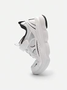 Balabala Girls' Breathable Chunky Sneakers, Fashionable Running Shoes For Spring/Fall - White Tone - View 6