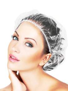 50pcs Non-Tear Transparent Disposable Shower Cap, Waterproof Hair Conditioning Treatment Cap Suitable For Bathing, Hair Oil, Hair Masks - Multicolor - View 6
