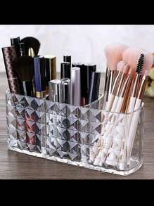 1 pièce organisateur de rangement transparent pour pinceaux de maquillage, support multifonctionnel de séchage et de rangement de grande capacité pour pinceaux de maquillage. Plateau de support d'affichage adapté pour le rangement sur un coiffeuse, plan de travail de salle de bain ou dans des armoires. Convient pour ranger les crayons pour les yeux et les lèvres, les brilles à lèvres. Organisateur de maquillage d'été pour la décoration de la maison et la rentrée scolaire