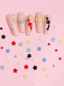 Accesorios de arte de uñas en forma de media luna con perlas blancas en caja, accesorios semicirculares diarios para uñas, material de resina tridimensional DIY