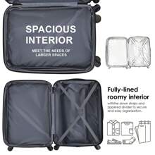 ABS Hard Shell Travel Trolley Suitcase 4 Wheel Luggage Set Hand Luggage, 28", (Red) - Red - View 4