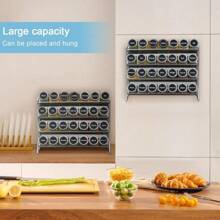 2PC 3-Tier Spice Rack Free Standing Metal Kitchen Shelf Free Standing Counter Spice Organiser Metal Seasoning Bottle Organizer - Silver - View 1