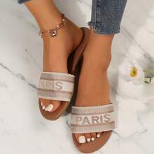 Women's Open-Toe Slippers Beach Flip Flops - Comfortable Embroidered Flats For Summer - trắng - Xem 7