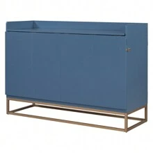 MISSUNNY Queen-Size Murphy Bed With Stylish Iron Legs, Contemporary Design For A Chic Look, Calming Blue Finish - Ideal For Space-Saving Solutions And Adding A Modern Twist To Any Bedroom