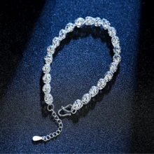 925 Silver Bracelet, Hollowed Out Bracelet, Elegant Jewelry Gift, Daily Wear Gift - White - View 6