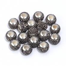 10pcs/Pack Shambhala Crystal Multi-Color Large Hole Beads 14mm, Fashionable Rhinestone Colorful Shiny Y2K Beads, Suitable For Handmade DIY Bracelet Necklace Jewelry Craft, Charms, Phone Chains, Key Chains