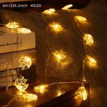 1 Pack 20/40 LED Moon Star String Lights For Home Garden Outdoor Indoor Bedroom Courtyard Party Activities Decoration(Without Battery)