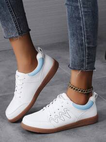 Zapatillas deportivas de mujer informales y planas, zapatos deportivos para uso exterior con suela blanda y versátiles de moda