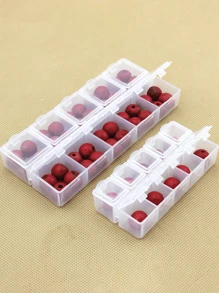 Caja de almacenamiento cuadrada con 10 compartimentos, tapa independiente y abierta, caja de joyas transparente, caja de plástico para clasificar y organizar joyas y accesorios pequeños, caja de píldoras portátil transparente, caja de almacenamiento de plástico transparente para manualidades de bisutería, artículos esenciales para viajes, accesorios para vacaciones, verano, regreso a clases