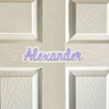 Placa personalizada con nombre, letrero de madera y acrílico personalizado para puerta, decoración de hogar y habitación, decoración de pared para dormitorio, regalo de cumpleaños, decoración navideña - Multicolor - Ver 20
