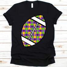 Mardi G Football Pattern Shirt, Gift For Mardi G, Fat Tuesday, Sove Tuesday, Football Design, An Football, Gridiron Football - Black - View 1