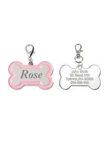1 Ciondolo personalizzato per cani, ciondolo con nome personalizzato per gatti, cani, cuccioli e animali domestici, accessorio per collare, ciondolo a forma di osso con glitter, regalo perfetto per il tuo animale domestico, ornamentale, paillettes, stile semplice, carino, moda, colori unici, decorazione natalizia personalizzata, medagliette personalizzate con nome/ID per cani, idea regalo ideale per lui, lei, famiglia, amici, amanti degli animali domestici, per anniversari, compleanni, Natale, inaugurazione di una casa, autunno/inverno