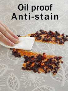 AIRCOWRIE Waterproof Vinyl Tablecloth, Heavy Duty Oil-Proof Spill-Proof Plastic Tablecloth, Wipe Clean PVC Tablecloth, Suitable For Indoor And Outdoor Use In Spring (53.93x102in, Rectangle) - Beige - View 3