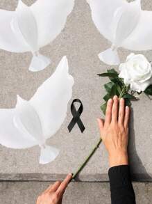 Set de 4 globos/1 globo blanco para lanzamiento al cielo conmemorativo, farolillos blancos tipo ángel para decoración de funeral, celebrar la abundancia de la vida, feliz cumpleaños en el cielo - Globos para boda - Suministros