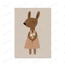 1pc Funny Animals Rabbit Dog Bear Cat Skateboard Posters Prints Wall Art Canvas Neutral Nursery Pictures For Baby Kids Room Decor No Frame - Multicolor - View 35