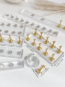 Manicure Decorations Including 3D Crystal Diamond Bases, Acrylic Rectangular & Wavy Bases And 11pcs Golden Nail Tips, Resin Crystal Beads, Rhinestones, Vintage/K-Style Laser Flower Decals For DIY, Home, Outdoors, Perfect For Women, Moms, Sisters, Wives, Girlfriends, Wedding, Nail Salon, Valentine's Day