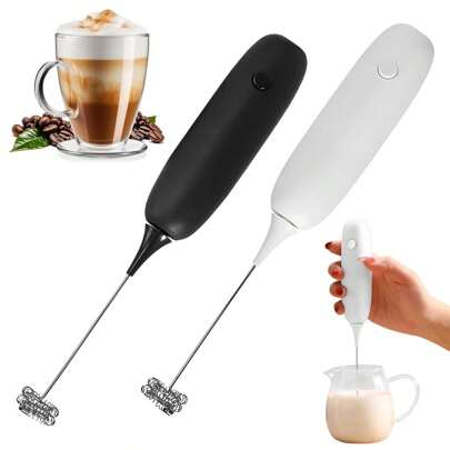Milk Frother, Powerful Handheld Milk Frother, Mini Milk Foamer,Coffee Stirrer, Stainless Steel Drink Mixer For Coffee, Lattes, Cappuccino,Matcha,Hot Chocolate, Portable Foam Maker,Electric Wireless Blender Mini Coffee Maker(Need 2*AA Battery),Mother's Day Gifts; Holiday, New Year And Christmas Gifts For Women, Coffee Lovers And Hosts/Hostesses; Practical Home Barista Kit
