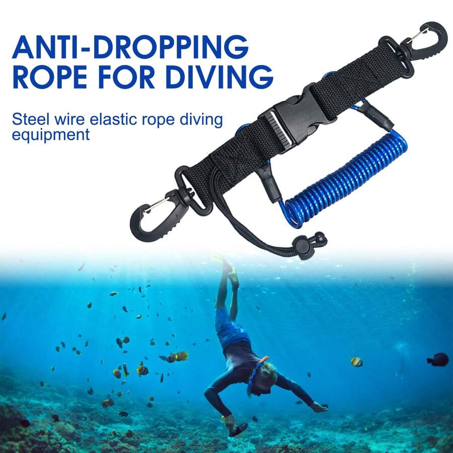 1 Stück Anti-Verlust Federspann-Ködergreifer Schlaufe mit guter Elastizität, geeignet für Bergsteigen, Unfallseil, passend für Tauchen, Surfen (33cm)