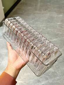 10pcs/5pcs/1pc Nail Art Storage Box, Fake Nail Box, Transparent PET Material Display Box, Nail Beauty Flip Cover Small Box, Dustproof And Moisture-Proof, Desktop Storage Box, Drawer Organizer Box, Multifunctional Jewelry Box, Fake Eyelash Box,For Holiday Beach, Bathroom Collection, Bedroom Collection, Large Capacity