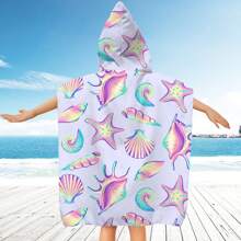Toallas con capucha para la playa - Toalla de baño para niños pequeños, toalla de playa tipo poncho para niñas, de secado rápido, suave y ligero, con diseños de sirenas, pandas, flores, unicornios, flamencos, flores, palmeras y arcoíris, ideal para bodas de verano, decoración del baño y vuelta al colegio