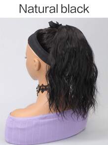 14 Inch Tieback Water Wave Paardenstaart Donkerbruin, Wave Paardenstaart Haarclip, Natuurlijke Krullen Rond Paardenstaart, Hoge Temperatuur Synthetische Paardenstaart Haaraccessoires