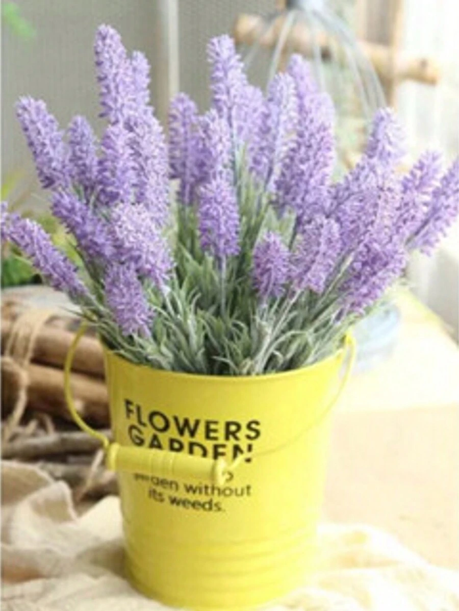 Kit 3 Ramos Flores Lavanda Arranjo Artificiais Buque - Lavanda - Visão 1