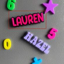 1 pièce Aimant de réfrigérateur personnalisé avec nom, aimants de nom de famille, aimants de nom de casier, aimants personnalisés de nom de réfrigérateur, aimants de nom en acrylique, cadeau idéal pour la famille et les amis, aimants pour réfrigérateur