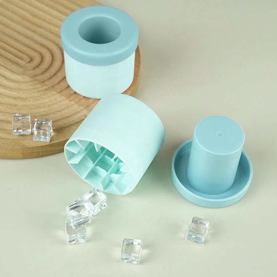 1PC Blue Silicone Ice Mold, Cylindrical Ice Tray, Silicone Ice Tray, Ice Cup Ice Storage Box, Mini Cup Ice Bucket Ice Box, Small Ice Cup And Cylinder Easy Release Ice Mold, Kitchen Tools