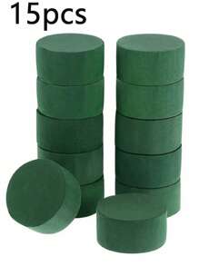 1/5/10pcs Dried Flower Mud Bouquet Flower Packaging Material Flower Absorbent Sponge Foam Flower Arrangement Moisturizing Base Flower Mud Block Gifts Birthday Graduation - Cylindrical Green - View 9