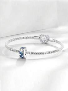 Winglove 1PC 925 Sterling Silver Cartoon Girl With Heart Pendant Charm Pendant Ball Suitable For Bracelets DIY Women's Jewelry - Starfish  Buckle - View 4