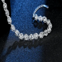 925 Silver Bracelet, Hollowed Out Bracelet, Elegant Jewelry Gift, Daily Wear Gift - White - View 5