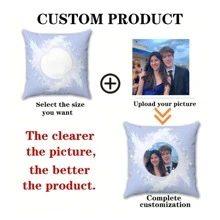 Gepersonaliseerde fotokussenhoes - DIY gepersonaliseerde dubbelzijdige bedrukte hoes met rits, herbruikbaar voor verschillende kamertypes - Perfect cadeau voor bruiloften, jubilea, huisdieren, familie en vrienden