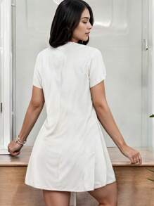 Women's Casual Basic Round Neck Short Sleeve Short Dress