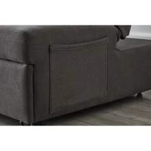 Clipeyh Modern Fabric Solid Print Convertible Chair With Adjustable Backrest, Gray