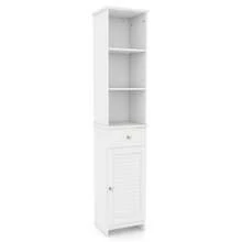 Freestanding Bathroom Storage Cabinet With 3 Open Shelves - White - View 1