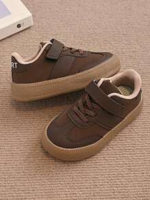 Kids' Solid Color Simple & Fashionable Breathable Outdoor Sports Shoes - Brown - View 3
