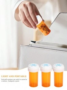 A Set Of 10PCS/5PCS/2PCS/1PC Multi-Purpose Drug Dispensing Bottles With Lids, Yellow, Sealed And Moisture-Proof, 50/30ml Capacity Circular Press Cap Capsule Bottles, Suitable For Storing Capsules, Tablets, Vitamins, And Candies, Suitable For Travel Packaging , Or Home Use