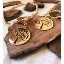 Necklace Cord And Bracelet Link Portuguese Old Coin Tree Of Life. - 金色 - 查看 4