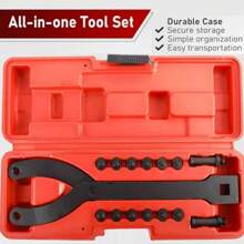 Adjustable Variable Pin Spanner Wrench Drive Fan Clutch Pully Holder Wrench Tool - Red - View 2
