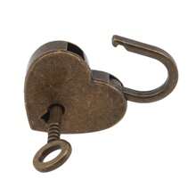 Vintage Mini Personalized Heart-Shaped Padlock With Key, Travel Luggage, Diary, Cabinet, Couple Lock Set