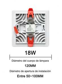 Downlight LED ultrafino de apertura regulable sin bisel Plafón cuadrado oculto sin bisel - 18w - Ver 3