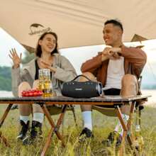 Tronsmart Mirtune S100 Portable Outdoor Speaker, Bluetooth 5.3, Customizable EQ, 50W Power, 20 Hours Playtime, IPX7 Waterproof, Retractable Handle - Black - 查看 11